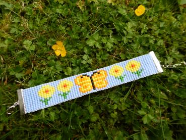 Armband Schmetterling mit Blumen