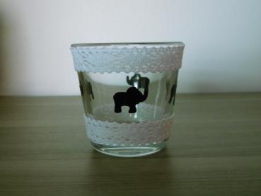 Kerzenglas Elefanten Transparent