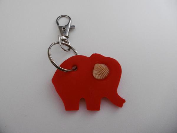 Schlüsselanhänger Elefant Rot